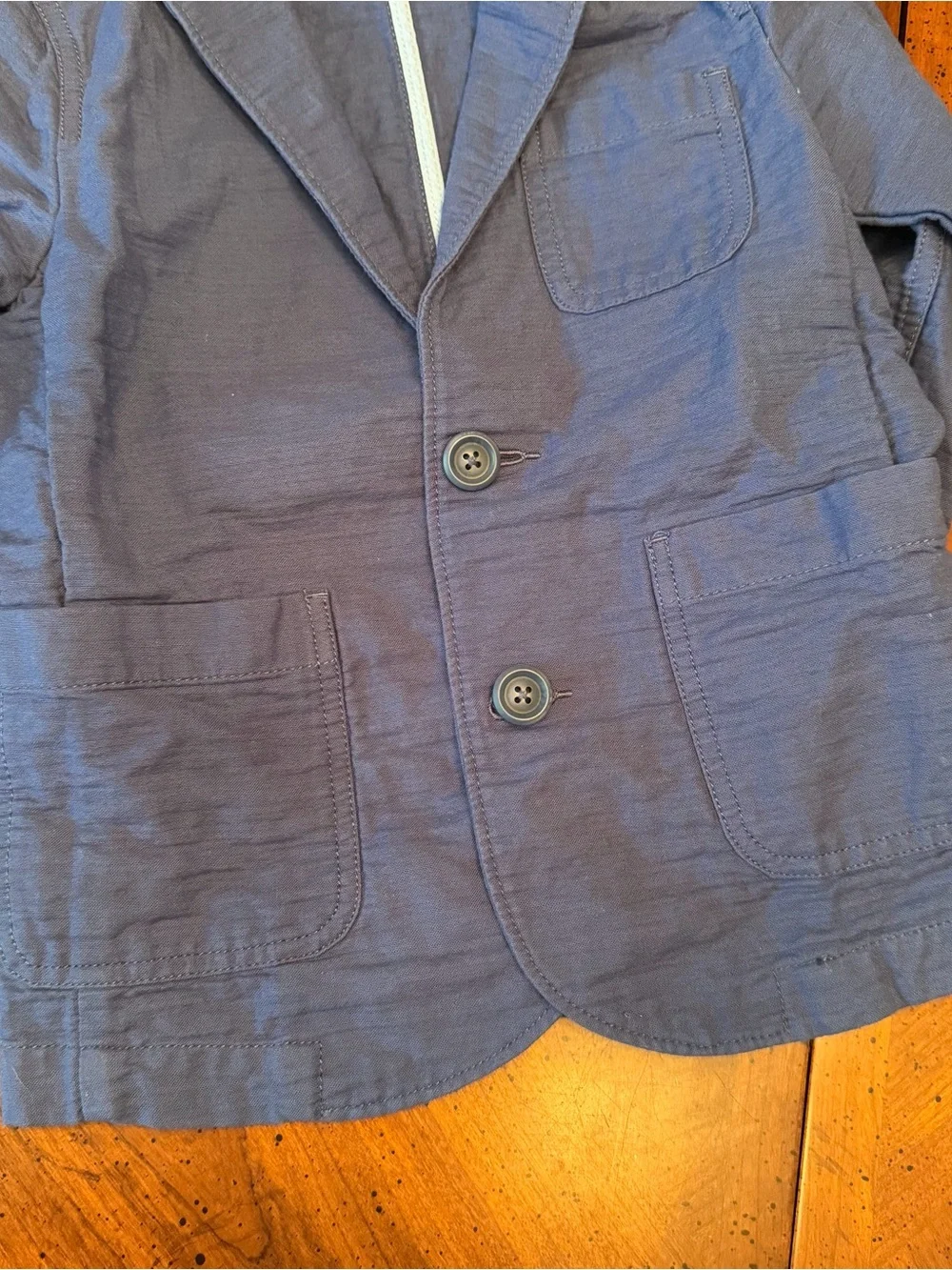 Tea Collection Boys Blue Blazer Jacket Size 6 Cotton Preppy Sport Coat